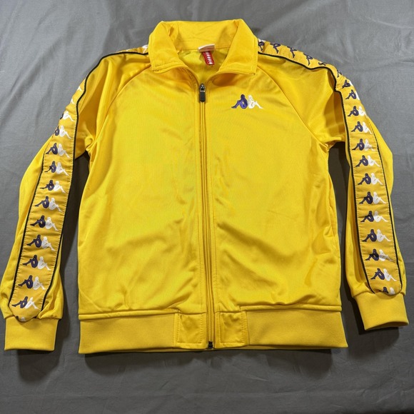 Kappa Other - Kappa Track Jacket Youth 10 Yellow Banda Logo Full Zip Athletic Top Sports